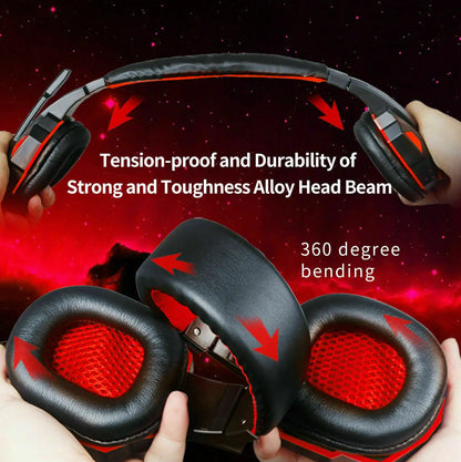 3.5mm Gaming Headset Mic LED Headphones Stereo Bass Surround For PC PS4 Xbox One