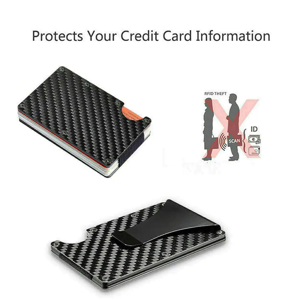 RFID Blocking Carbon Fiber WalletAnti Spier Anti SpierMen's RFID Blocking Carbon Fiber WalletProduct Description:
【RFID Blocking】This can prevent your credit card information from being read by a thief, scan devices, and ensure your private property informa