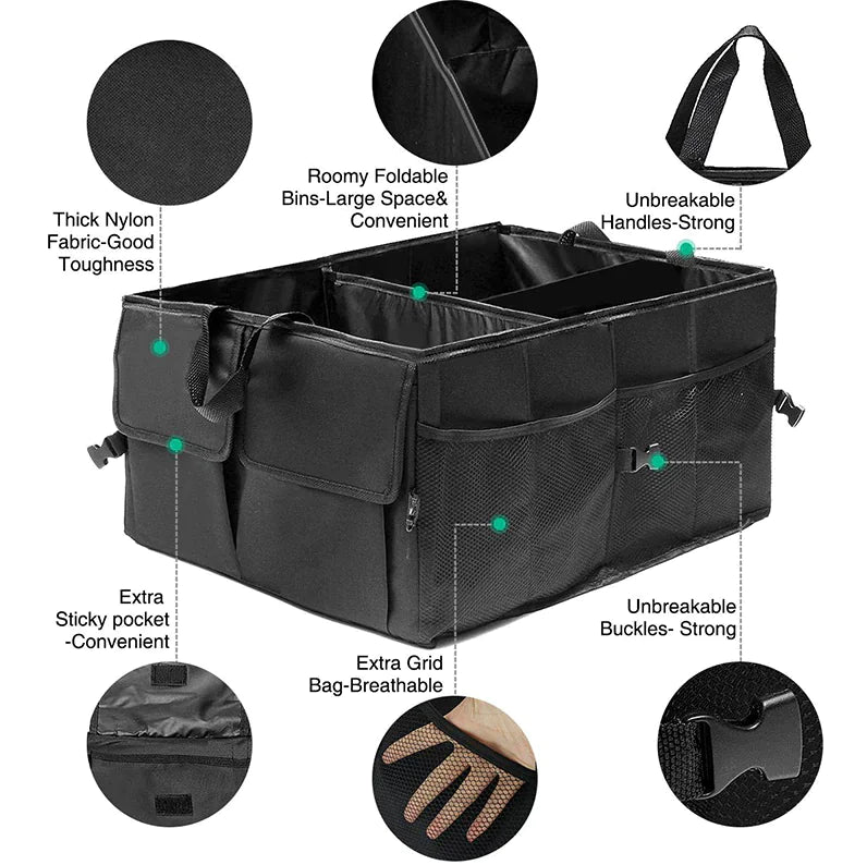 Trunk Cargo Organizer Folding Storage Collapse Bag Bin For Car Truck SUV 40L US