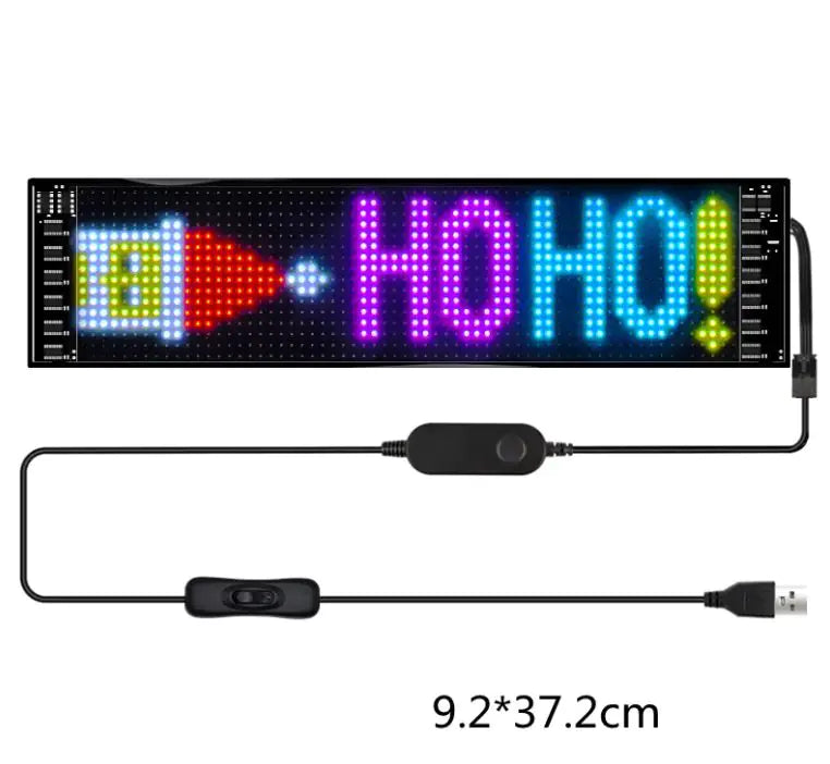 Programmable Car LED Sign LED Full-color Advertising Screen Ultra-thin Display Screen Custom Text Pattern Animation Display Car