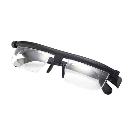 Dial Adjustable Glasses Variable Focus For Reading Distance Vision Eyeglasses US