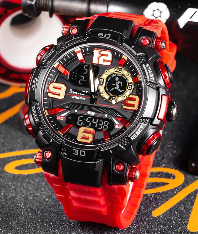 Military Men Watch Fashion Sport Outdoor G Wristwatch Male Digital Stopwatch - Anti Spier 