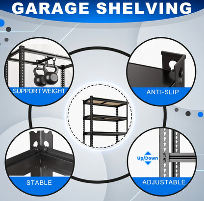 5-Tier Heavy Duty Metal Storage Shelves, Shelving Units, Adjustable Racks