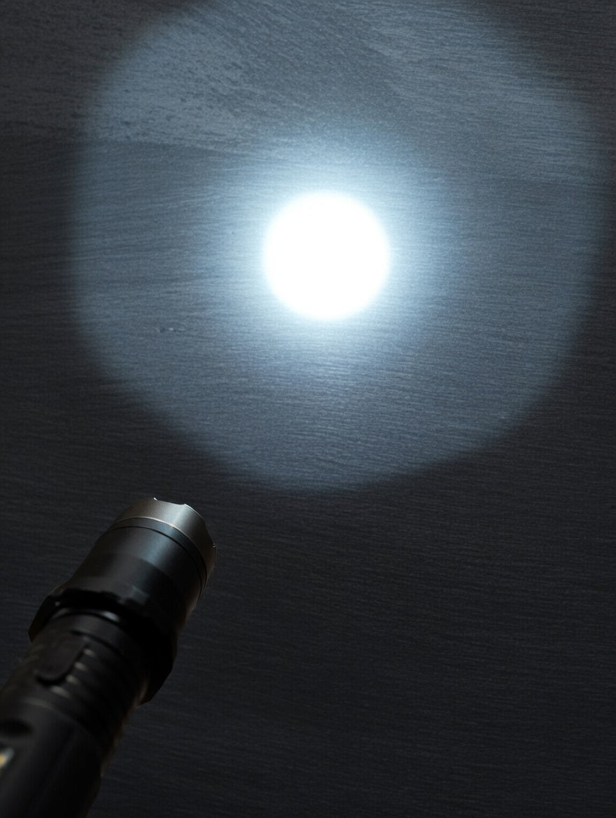 Black Flashlight Stun Shock Rechargeable Super Bright LED with Holster