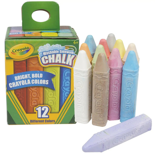 Anti-Roll Crayola Color Chalk - Assorted Color 12 Count