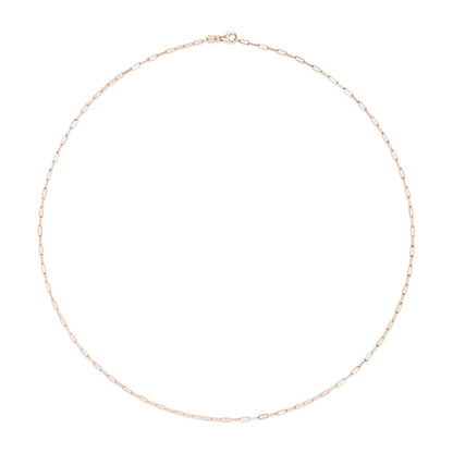 Unisex Solid 14K Gold 1.5mm Paperclip Chain Necklace - Choice of Length and Metal Color - Anti Spier 