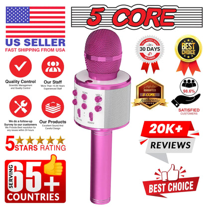 5Core Wireless Karaoke Microphone Bluetooth Mic Portable Handheld Microfonos Inalambricos