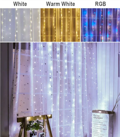 Remote control curtain lights