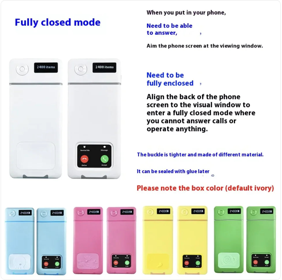 Enhanced Mobile Phone Lock Box with Timer – Self-Discipline Tool for Focus and Internet Control