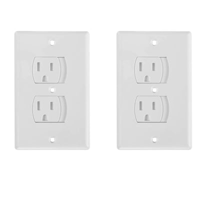 Bates- Self Closing Outlet Covers 2 Pack Sliding Outlet Covers Outlet Cover Outlet Covers Baby Proofing Baby Outlet Cover Baby Proofing Outlet Cover Plug Covers for Electrical Outlets