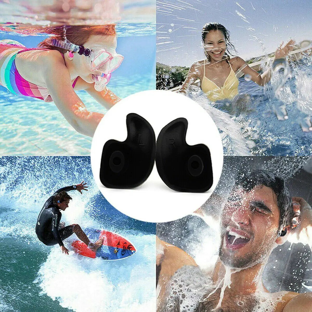 5/10 Pairs Soft Silicone Ear Plugs For Swimming Sleeping Anti Snore Reusable USA