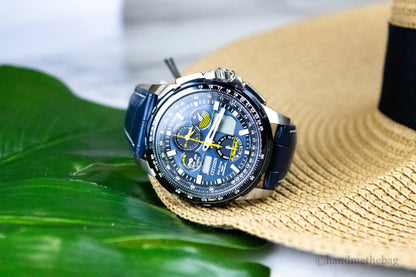 Citizen Blue Angels Skyhawk AT Crocodile Print Strap Watch - Anti Spier 