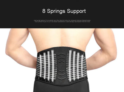 Lower Back Support Brace Lumbar Waist Belt Double Pull Breathable Belt Men Women - Anti Spier 