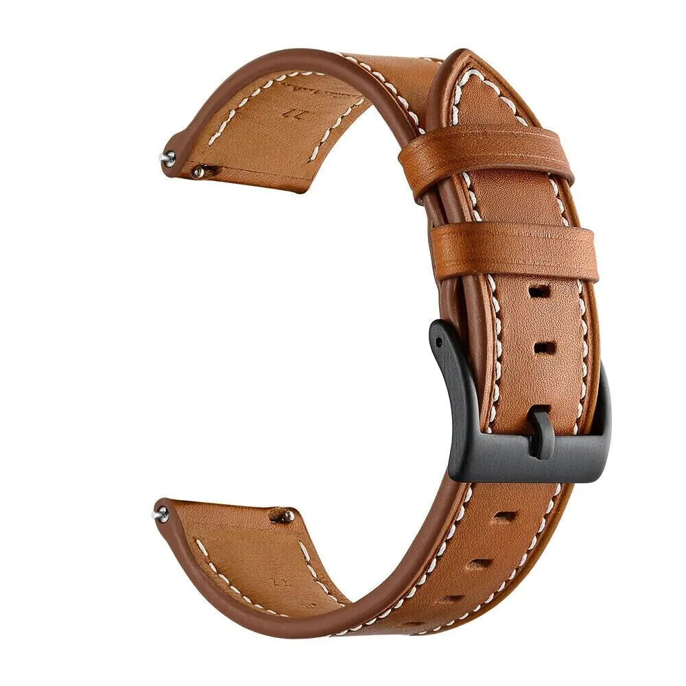 18mm 20mm 22mm Classic Genuine Leather Watch Band Strap Quick Release Wristband