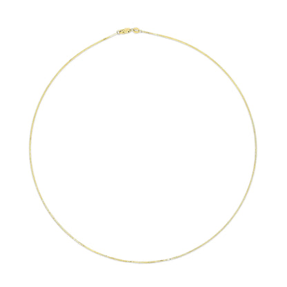 Unisex Solid 14K Gold 0.75mm Classic Box Chain Necklace - Anti Spier 