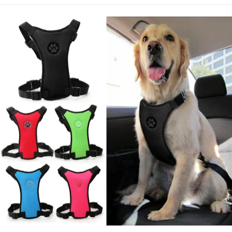 Dog supplies Breathable mesh chest straps Pet car safety chest back