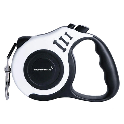 Retractable Dog Leash + Holder for Apple Airtag 10 Feet Long Suitable for Small Medium Dogs up to 22lbs White
