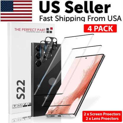 Tempered Glass Screen Protector Lens Hydrogel For Samsung S23 S22 Ultra Plus USA - Anti Spier 