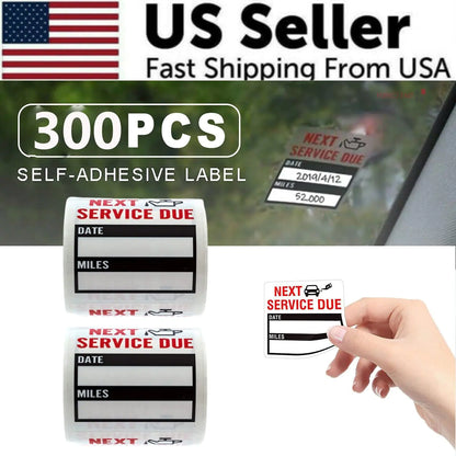 300 Oil Change Service Reminder Stickers Clear Window Lite Sticker Pack 2"x2" US