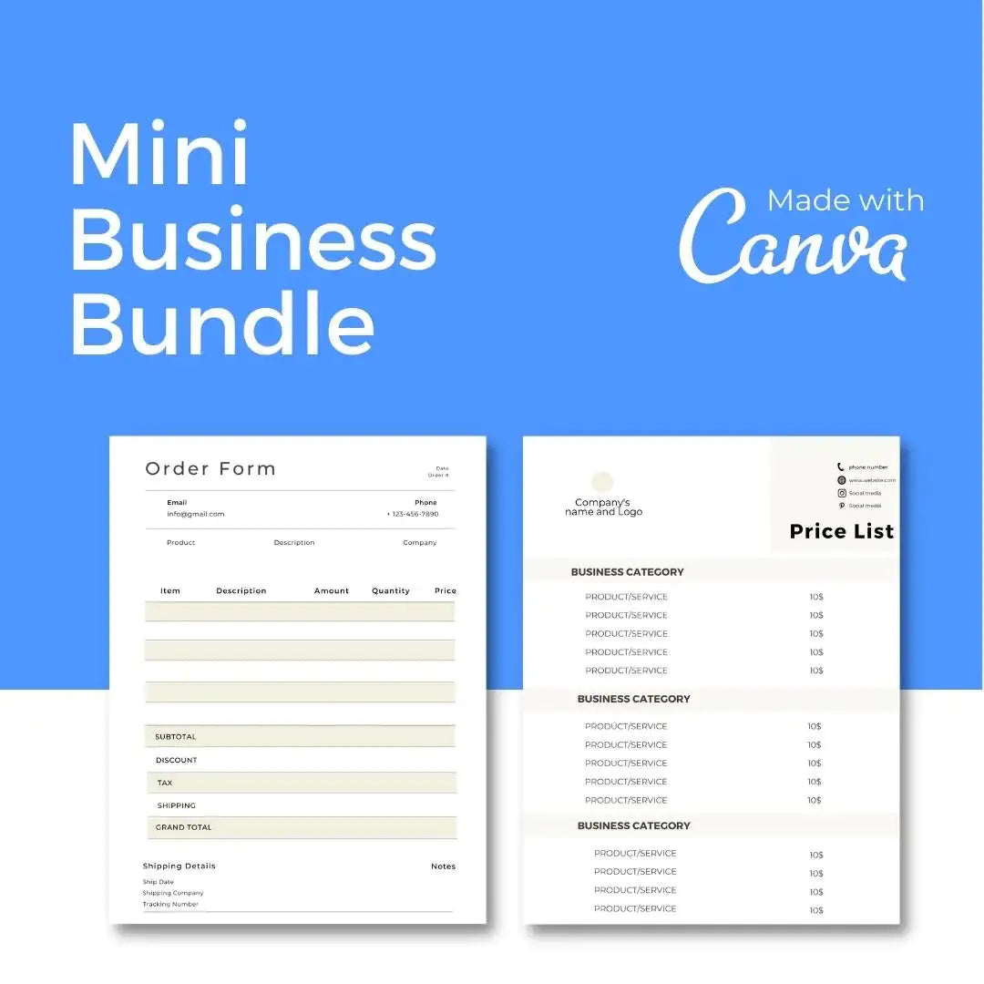 Downloadable 5 Page Business Template Bundle Style #2