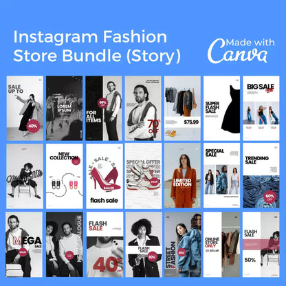 Downloadable Instagram Fashion Store 100 Pages Bundle