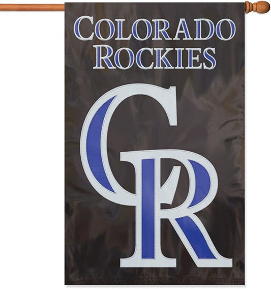 Colorado Rockies Premium Double Sided Banner Flag 28x44 Inch Applique Embroidered Outdoor Baseball