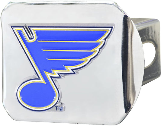 St Louis Blues Hitch Cover Solid Metal with Raised Color Metal Emblem 2" Square Type III