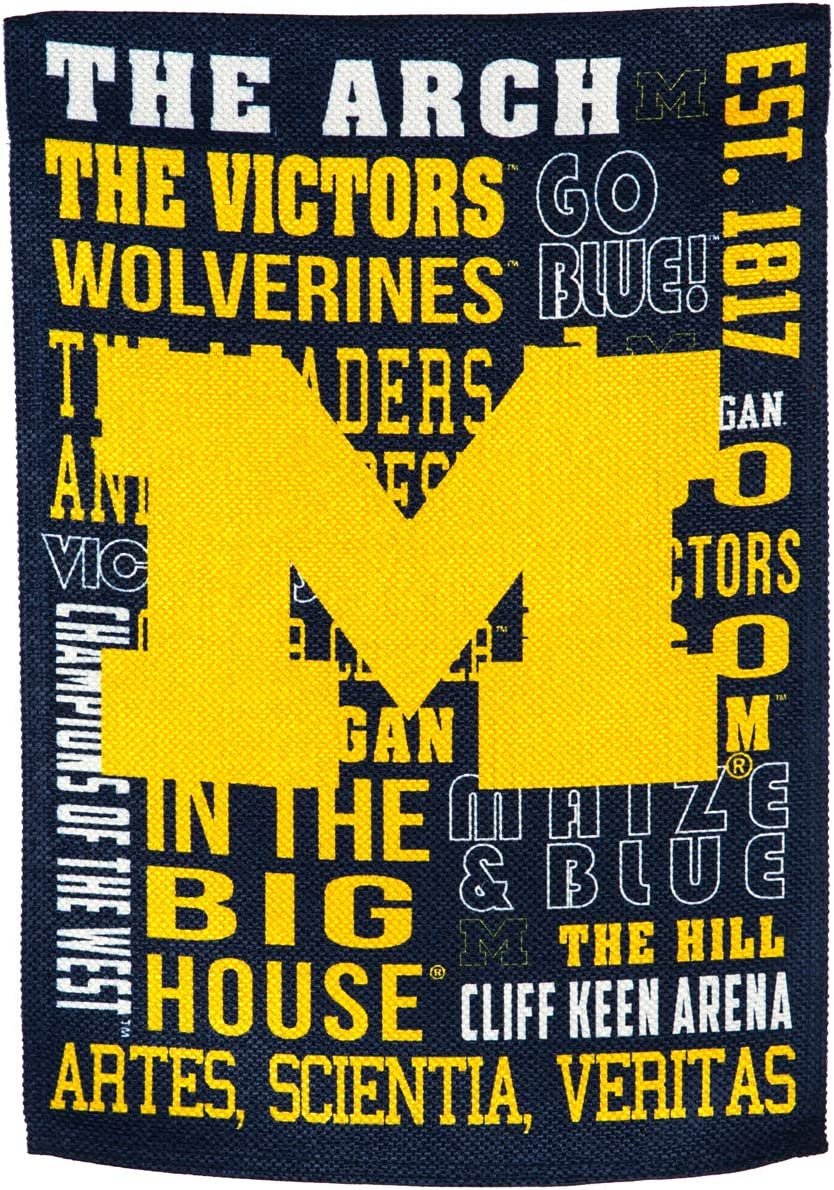 University of Michigan Wolverines Premium Double Sided Banner Flag 28x44 Inch Fan Rules Design Indoor Outdoor by Fielders Choice