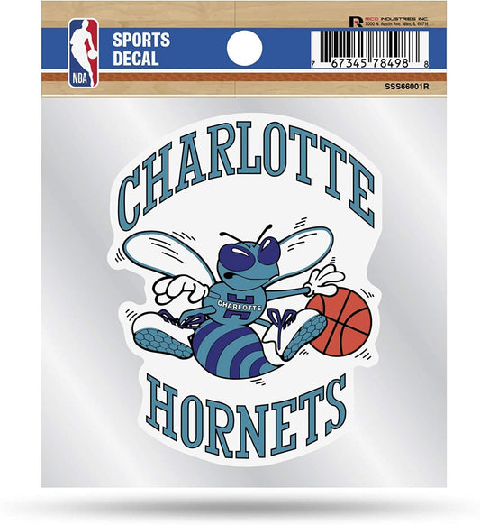 Charlotte Hornets 4x4 Decal Sticker Retro Logo Clear Backing