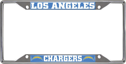Los Angeles Chargers Metal License Plate Frame Chrome Tag Cover 6x12 Inch