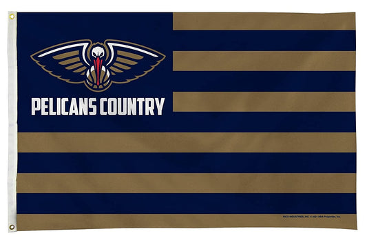New Orleans Pelicans Flag Banner 3x5 Country Design Premium with Metal Grommets Outdoor House Basketball