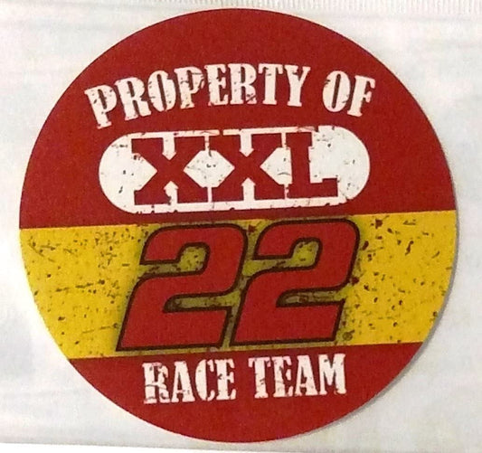 Joey Logano #22 Property of XXL Magnet 4" Round Vinyl Auto Home Racing