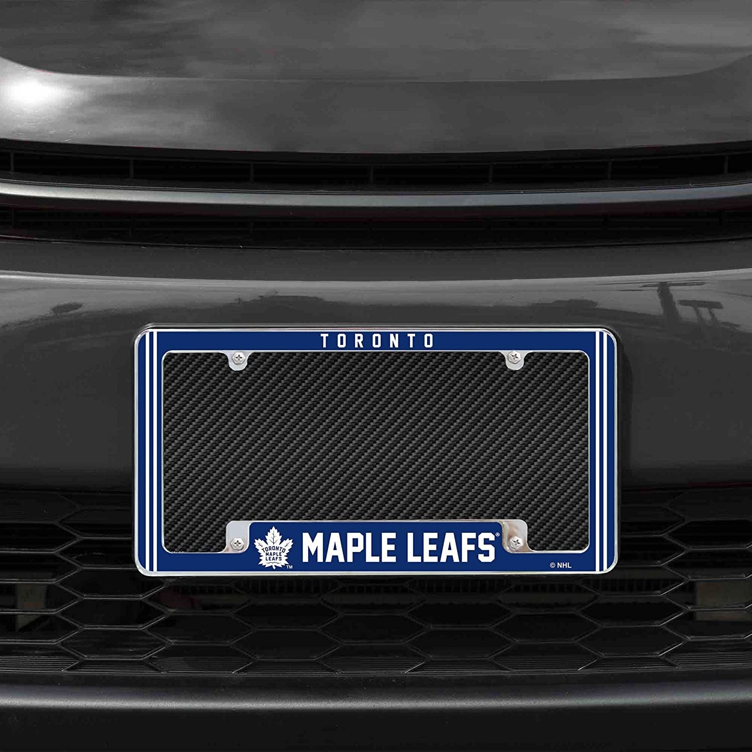 Toronto Maple Leafs Metal License Plate Frame Chrome Tag Cover Alternate Design 6x12 Inch by Fielders Choice