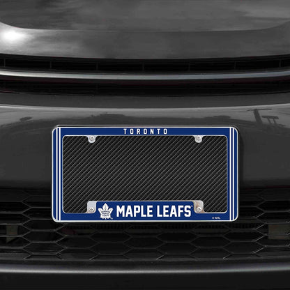Toronto Maple Leafs Metal License Plate Frame Chrome Tag Cover Alternate Design 6x12 Inch by Fielders Choice