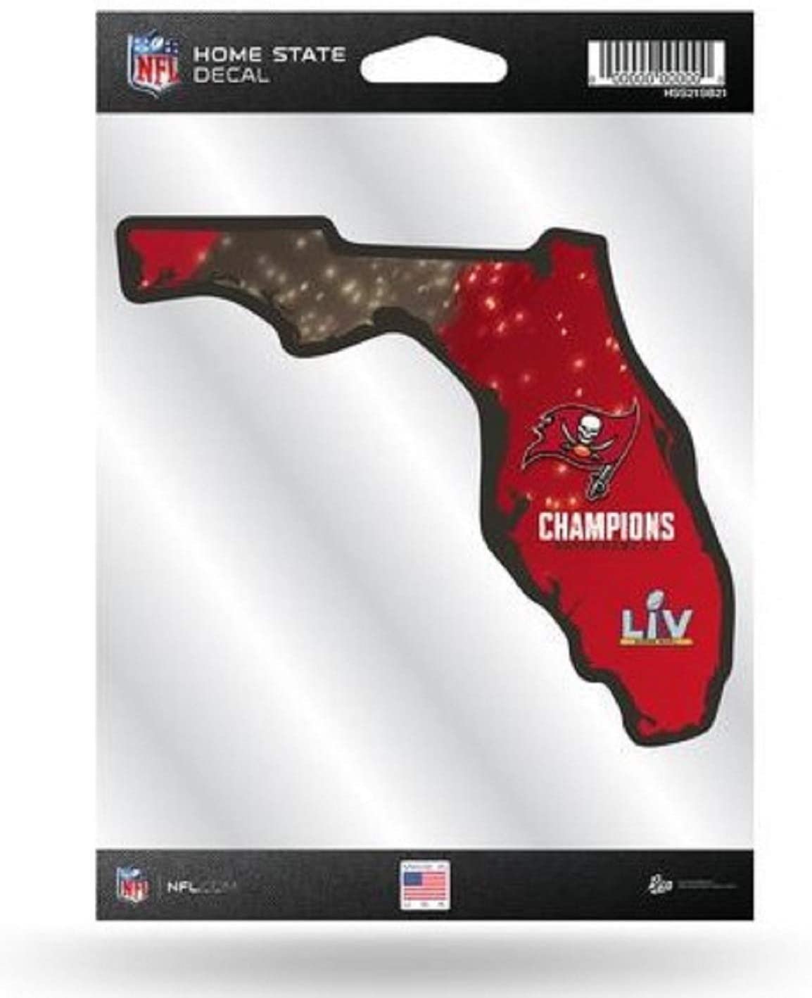 Tampa Bay Buccaneers Super Bowl LV Champions 5 Inch Sticker Decal, Home State Design, Flat Vinyl, Full Adhesive Backing