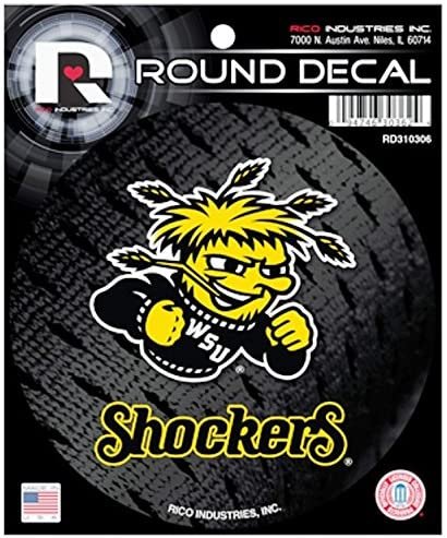 Wichita State Shockers New Design 4" Round Flat Vinyl Decal Bumper Sticker Emblem University of
