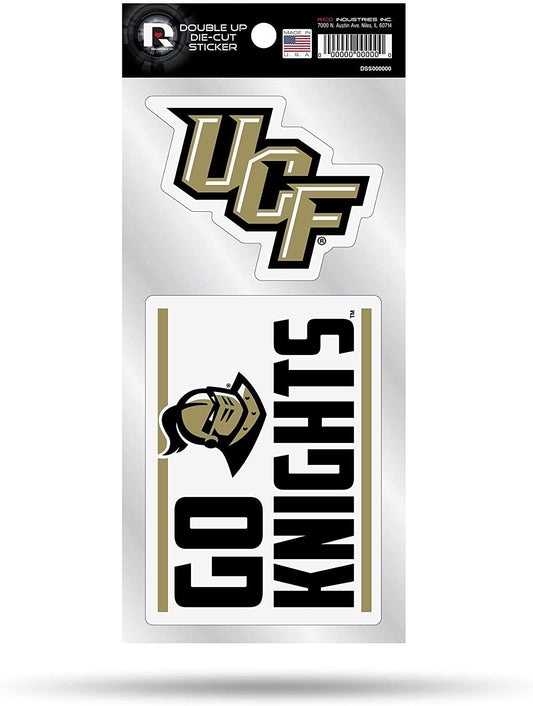 University of Central Florida Knights UCF 2-Piece Double Up Die Cut Sticker Decal Sheet, 4x8 Inch