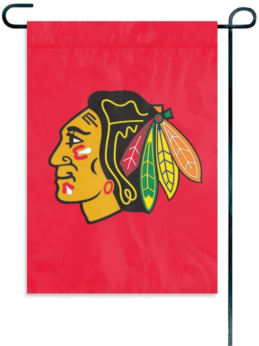 Chicago Blackhawks Premium Garden Flag Banner Applique Embroidered 10.5x15 Inch
