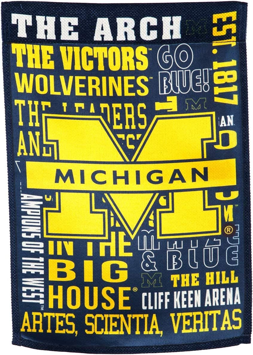 University of Michigan Wolverines Premium Double Sided Banner Flag 28x44 Inch Fan Rules Design Indoor Outdoor by Fielders Choice