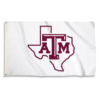 Texas A&M University Aggies Premium 3x5 Feet Flag Banner, White Design, Metal Grommets, Outdoor Use, Single Sided
