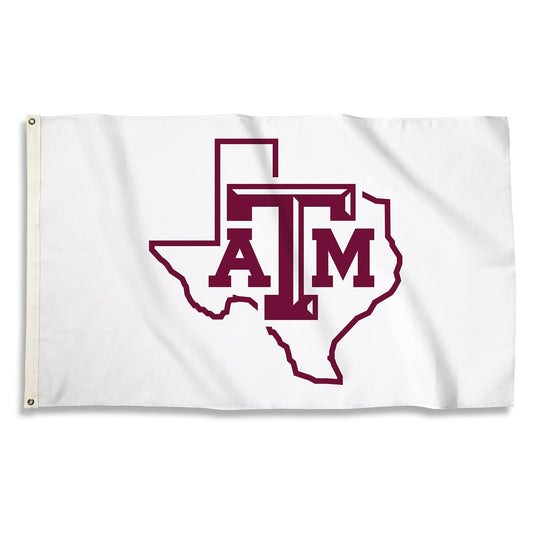 Texas A&M University Aggies Premium 3x5 Feet Flag Banner, White Design, Metal Grommets, Outdoor Use, Single Sided