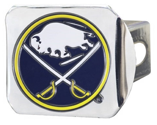 Buffalo Sabres Hitch Cover Solid Metal with Raised Color Metal Emblem 2" Square Type IIIe