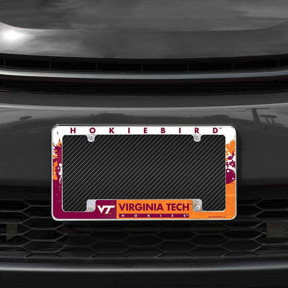 Virginia Tech University Hokies Metal License Plate Frame Tag Cover All Over Design 12x6 Inch