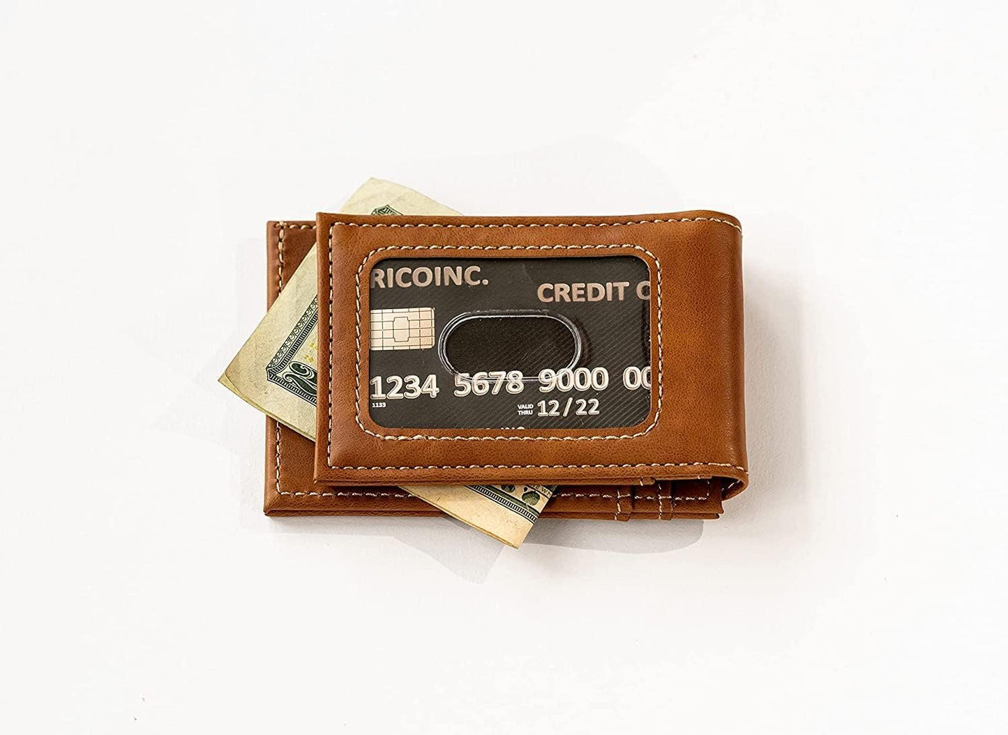 NCAA Illinois Fighting Illini Men’s Front ID Pocket Brown Wallet- Premium 8 Pocket Laser-Engraved Team Logo on Vegan Leather- Minimalist Design, Credit Card Holder- Ideal for Travel or Men’s Gift