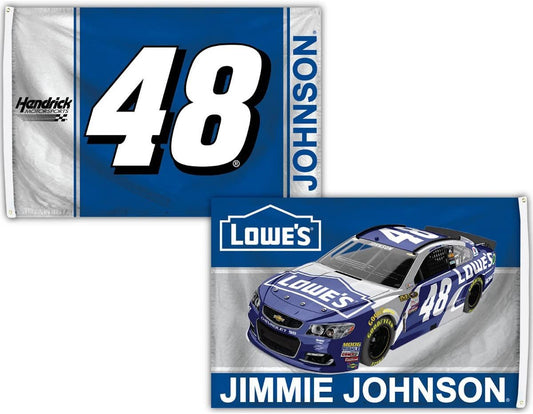 Jimmie Johnson #48 Premium Double Sided 3x5 Feet Flag Banner, Metal Grommets, Outdoor Use