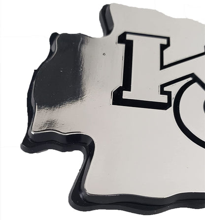 San Jose Sharks Auto Emblem, Plastic Molded, Silver Chrome Color, Raised 3D Effect, Adhesive Backing