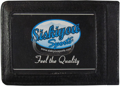 University of South Carolina Gamecocks Black Leather Wallet, Front Pocket Magnetic Money Clip, Printed Logo