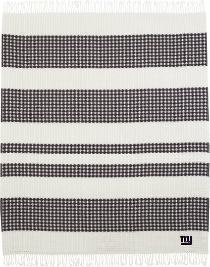 New York Giants Throw Blanket Waffle Weave Jacquard, 50x60 Inch, Unisex-Adult, 100% Acrylic