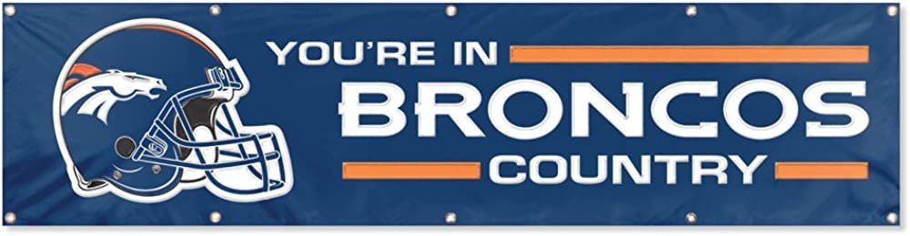 Denver Broncos Huge 8x2 Feet Banner Flag Metal Grommets