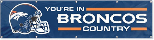 Denver Broncos Huge 8x2 Feet Banner Flag Metal Grommets